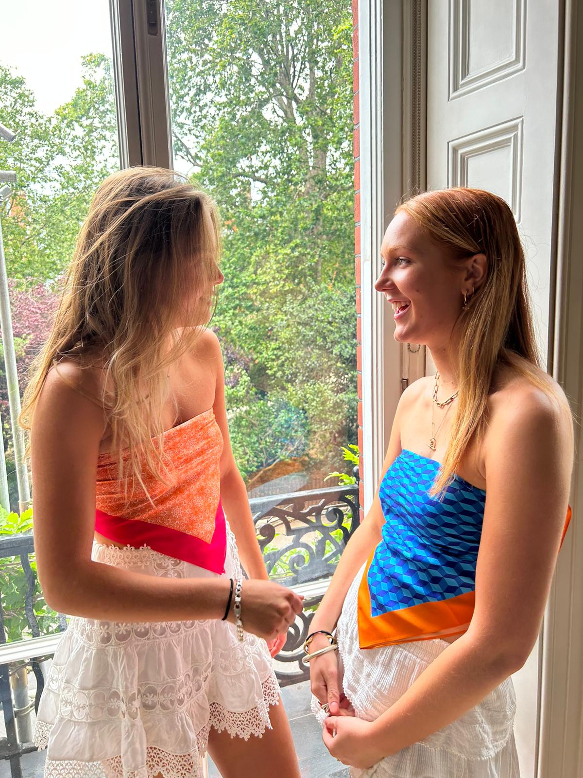 Large blue Alici silk square