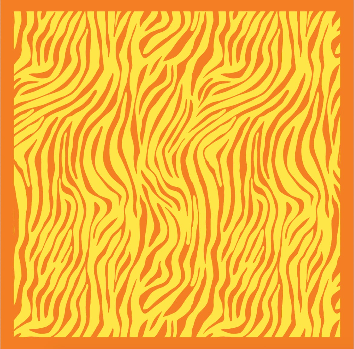 Large orange zebra silk square