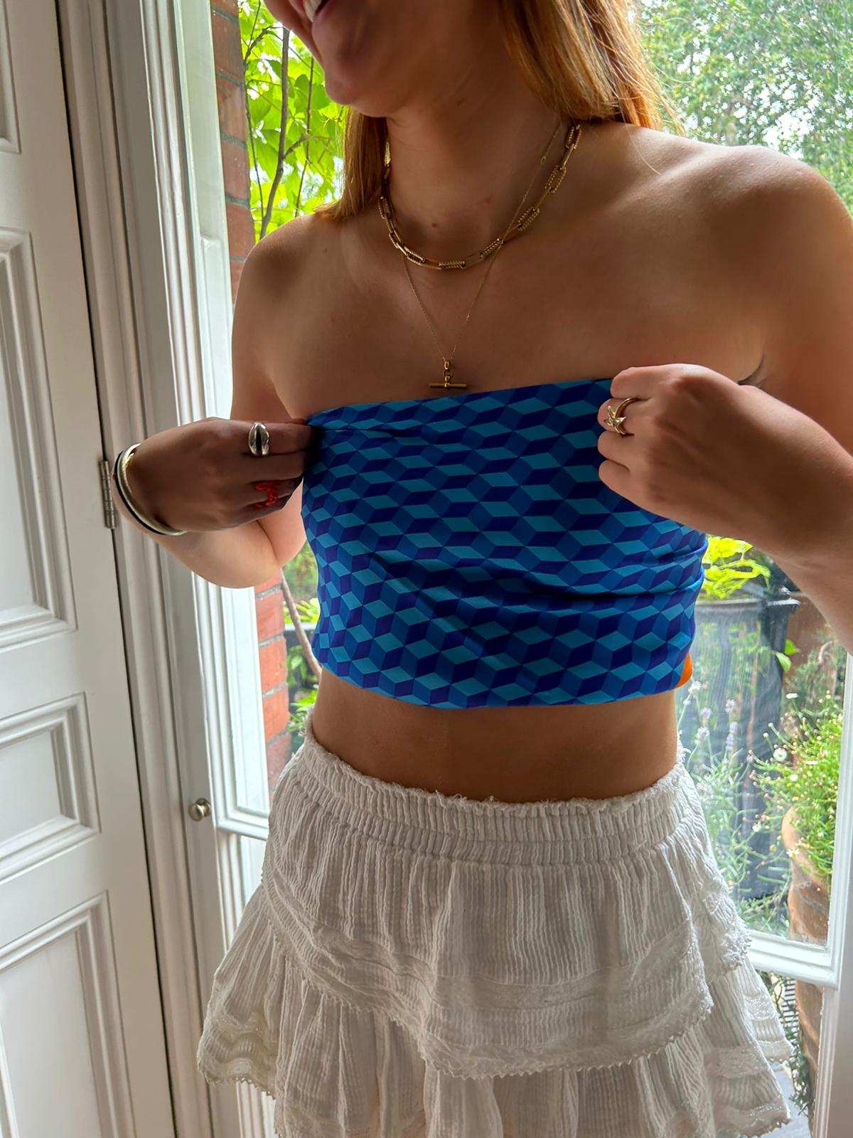 Large blue Alici silk square